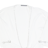 Cropped Womens Top White 3/4 Sleeve S