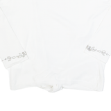 Cropped Womens Top White 3/4 Sleeve S