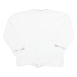 Cropped Womens Top White 3/4 Sleeve S