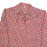 Womens Printed Shirt Red Collared Long Sleeve Paisley S