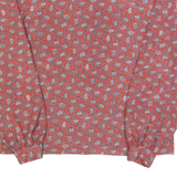 Womens Printed Shirt Red Collared Long Sleeve Paisley S