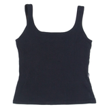 ONLY BASIC Womens Top Black Button Neck Sleeveless S
