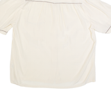 TRAMO Womens Blouse Cream Collared Silk M