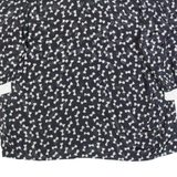 SOLANGE MONDOR All Over Bow Print Womens Blouse Black Collared S