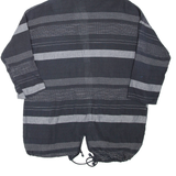 Hooded Womens Kimono Top Black 3/4 Sleeve Striped M