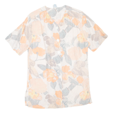 YESSICA Womens Printed Shirt Beige Faux Silk Floral M