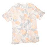 YESSICA Womens Printed Shirt Beige Faux Silk Floral M