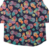 E&D Womens Printed Blouse Black V-Neck 3/4 Sleeve Crazy Pattern XL