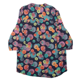 E&D Womens Printed Blouse Black V-Neck 3/4 Sleeve Crazy Pattern XL