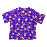 NOTATIONS Clock Print Womens Cropped Top Purple Crazy Pattern M