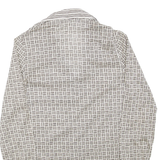 Womens Printed Top Black Collared Long Sleeve Geometric S