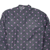 Sheer Womens Printed Blouse Black High Neck Long Sleeve Paisley L