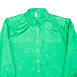 Womens Shirt Green Collared Long Sleeve M