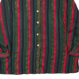 PETER HAHN Womens Printed Shirt Red Collared Long Sleeve Striped L