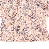 Womens Printed Shirt Pink Collared Crazy Pattern L