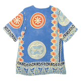 Womens Printed Top Blue Crazy Pattern L