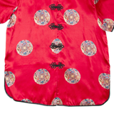 LING YUN Womens Printed Blouse Red Collared Geometric 2XL