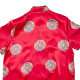 LING YUN Womens Printed Blouse Red Collared Geometric 2XL