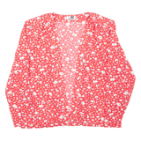 Womens Kimono Blouse Red Long Sleeve Floral S