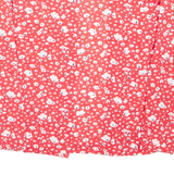 Womens Kimono Blouse Red Long Sleeve Floral S