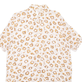 SHEER Womens Printed Shirt White Collared Viscose Spotted L
