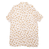 SHEER Womens Printed Shirt White Collared Viscose Spotted L