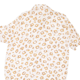 SHEER Womens Printed Shirt White Collared Viscose Spotted L