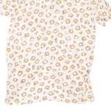 SHEER Womens Printed Shirt White Collared Viscose Spotted L