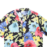 Womens Printed Shirt Black Collared Floral L