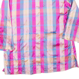 Womens Printed Blouse Pink Collared 3/4 Sleeve Check M