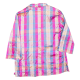Womens Printed Blouse Pink Collared 3/4 Sleeve Check M