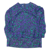 Womens Printed Blouse Purple Long Sleeve Crazy Pattern L