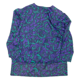 Womens Printed Blouse Purple Long Sleeve Crazy Pattern L