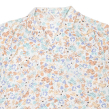 Womens Printed Shirt White Collared Floral L