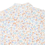 Womens Printed Shirt White Collared Floral L