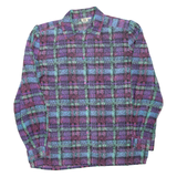 Sheer Womens Printed Shirt Purple Collared Long Sleeve Check M