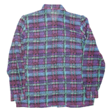 Sheer Womens Printed Shirt Purple Collared Long Sleeve Check M