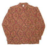 DEL MOD Womens Printed Shirt Brown Collared Long Sleeve Paisley M