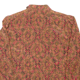 DEL MOD Womens Printed Shirt Brown Collared Long Sleeve Paisley M