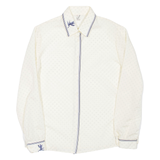 Womens Printed Shirt Beige Collared Long Sleeve Spotted M