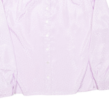 Womens Printed Shirt Purple Collared Long Sleeve Spotted L