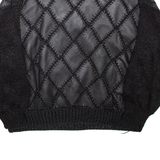 Open Knit Womens Top Black Long Sleeve L