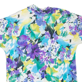 Womens Printed Shirt Blue Collared Floral M