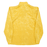 SERGIO DI LAURENTI Womens Printed Blouse Yellow High Neck Long Sleeve M