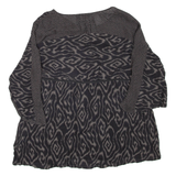 GHOST Womens Printed Blouse Black Crazy Pattern L