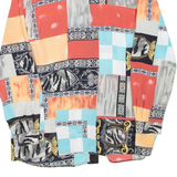 Womens Printed Blouse Red V-Neck Long Sleeve Crazy Pattern L