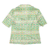 MYRIAM Womens Printed Top Green Collared Geometric M