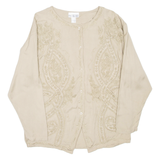 TOGETHER Womens Blouse Beige Long Sleeve Floral UK 16