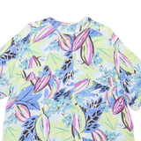 Womens Printed Blouse Blue Viscose Crazy Pattern XL