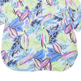 Womens Printed Blouse Blue Viscose Crazy Pattern XL